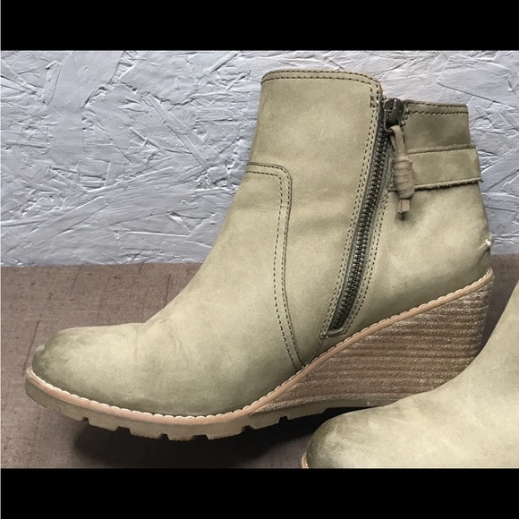 Sperry Gold Cup Liberty Women's Wedge Ankle Boots Booties Beige Leather Size 9M - Picture 7 of 16